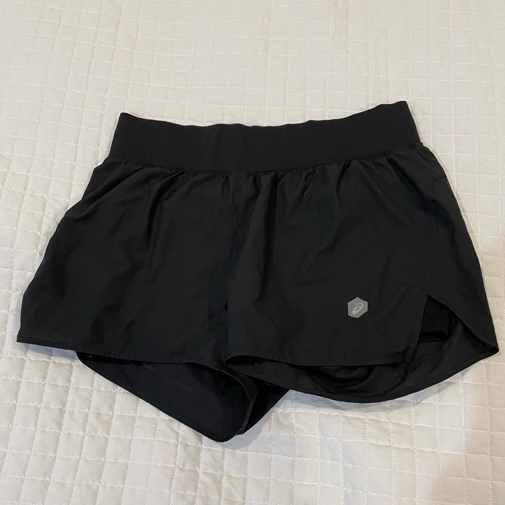 ASICS silver split shorts
